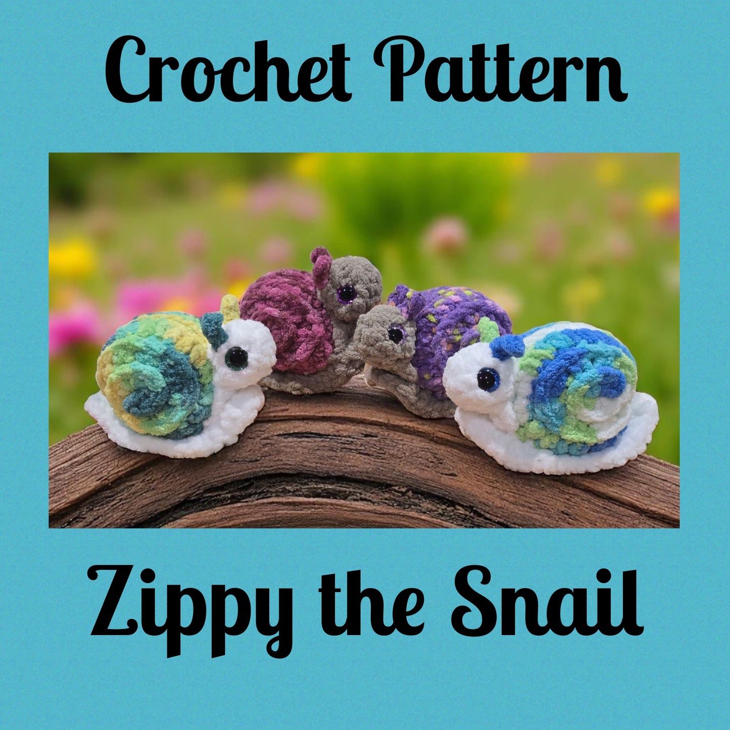 CROCHET PATTERN, Zippy the Snail, No Sew Crochet Pattern