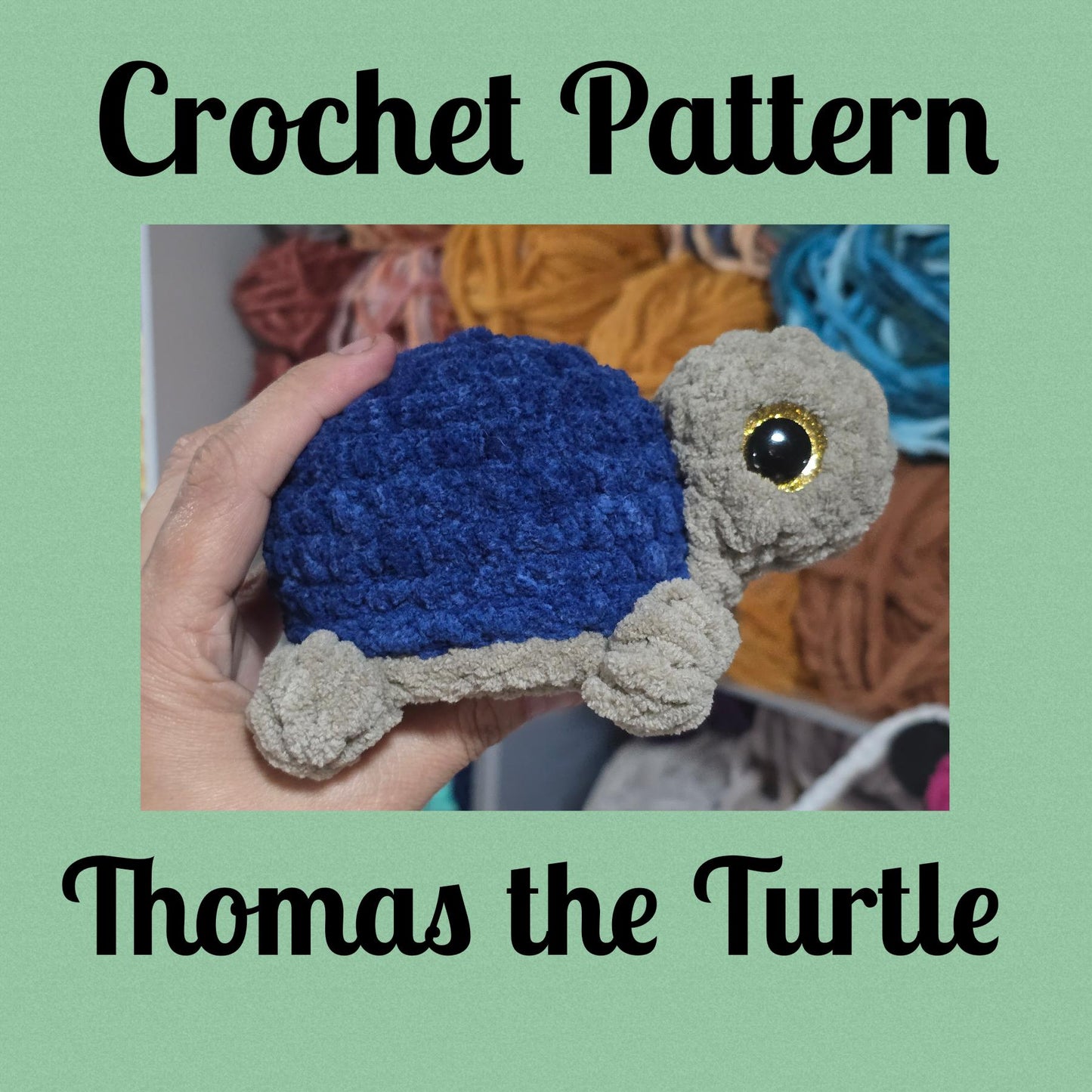CROCHET PATTERN, Thomas the Turtle, No Sew Crochet Pattern