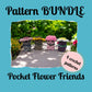Crochet Pattern Bundle, Flower Friends, Pocket Friends Collection (Daisy, Rose, Sunflower)