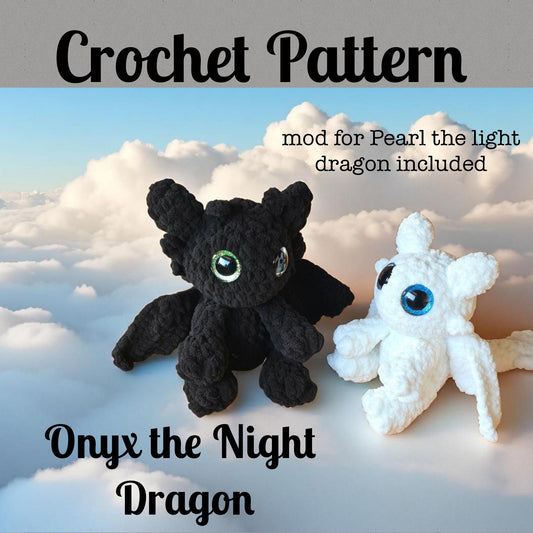 Crochet Dragon Pattern Duo: Night Fury & Light Fury (PDF Download)