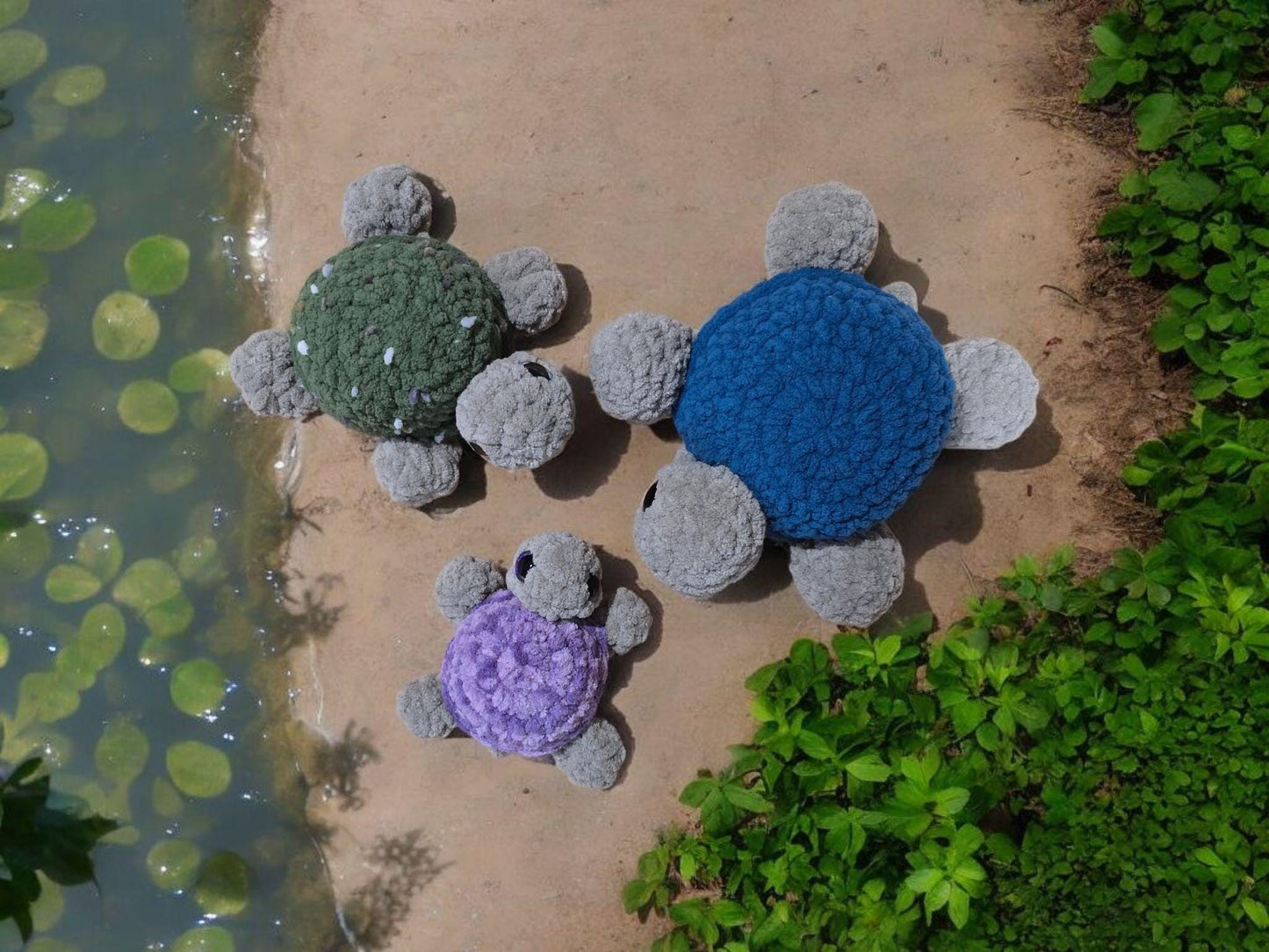 Crochet Pattern BUNDLE, Turtle Trio, Norman, Sheldon and Melvin Turtle Patterns, NO SEW