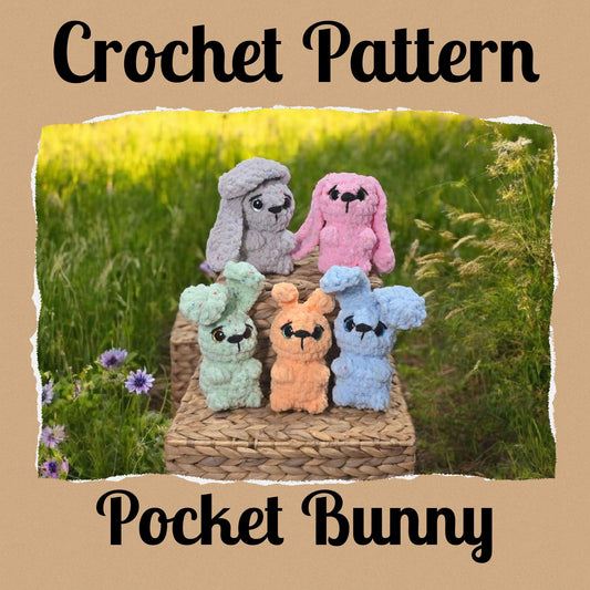 Crochet Pattern, Pocket Bunny, NO Sew Pattern