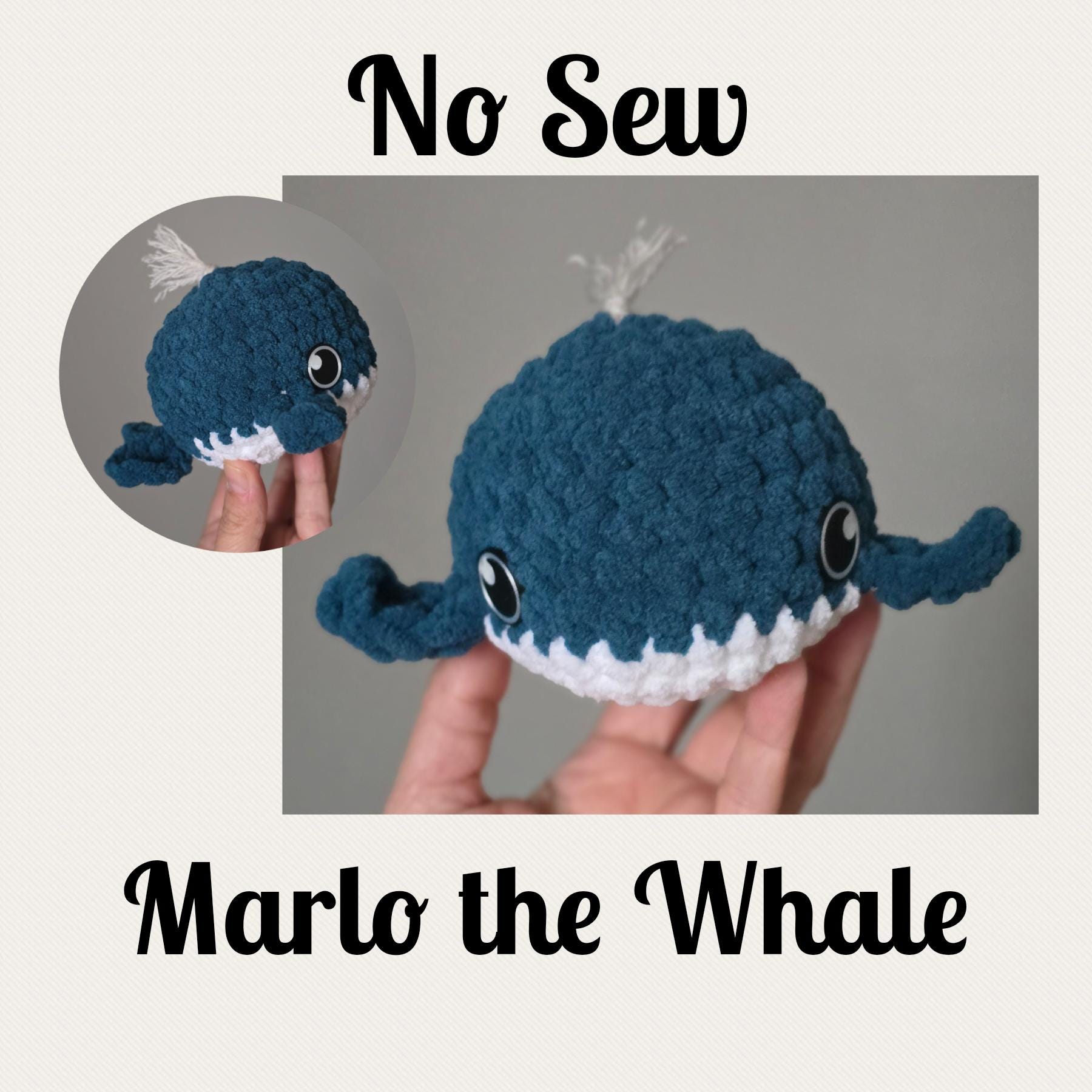 Marlo the Whale Crochet Pattern | No Sew Amigurumi Whale | Beginner Friendly Plush | Bubble Buddies