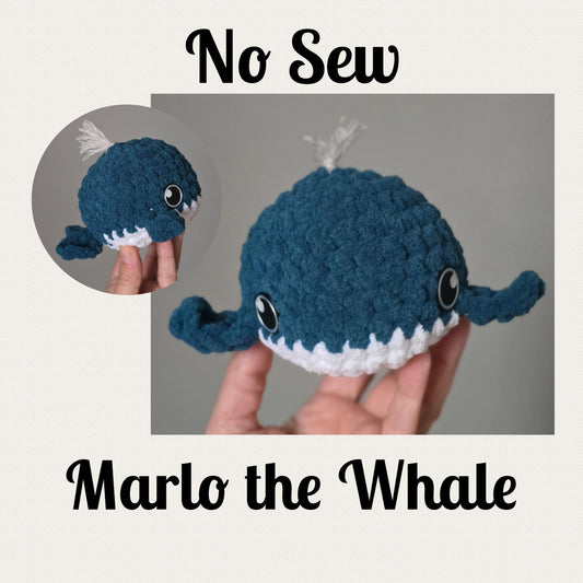 Marlo the Whale Crochet Pattern | No Sew Amigurumi Whale | Beginner Friendly Plush | Bubble Buddies