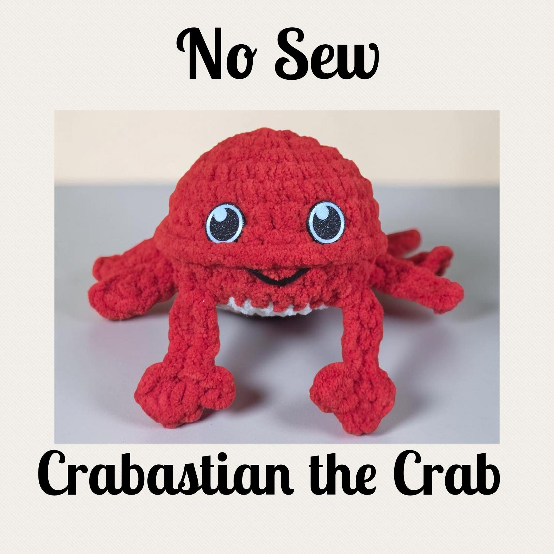 Crabastian the Crab Crochet Pattern | No Sew Amigurumi Crab | Beginner Friendly Plush | Bubble Buddies