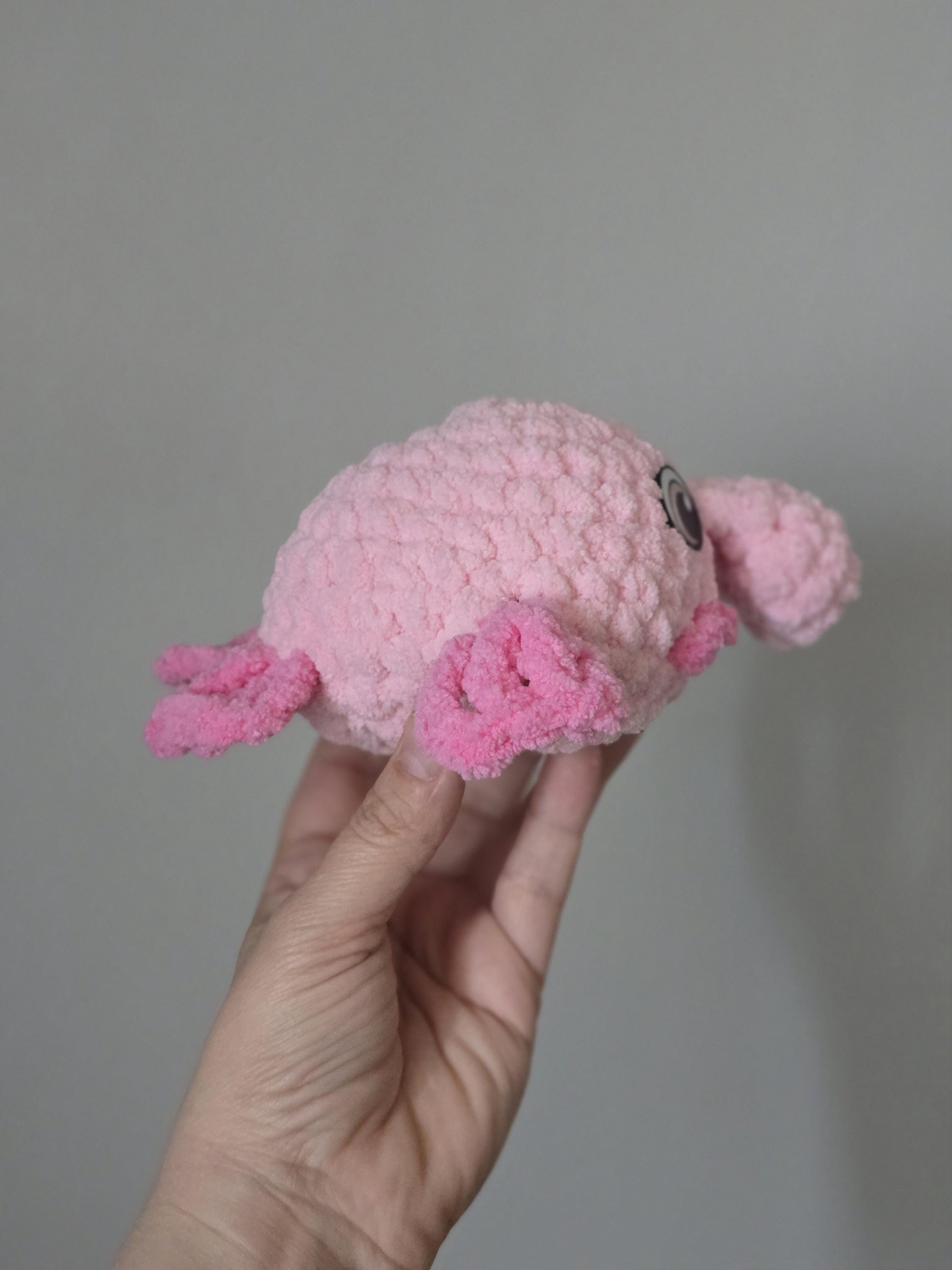 Pudge the Blobfish Crochet Pattern | No Sew Amigurumi Blobfish | Beginner Friendly Plush | Bubble Buddies