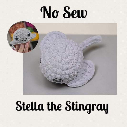 Stella the Stingray Crochet Pattern | No Sew Amigurumi Stingray | Beginner Friendly Plush | Bubble Buddies