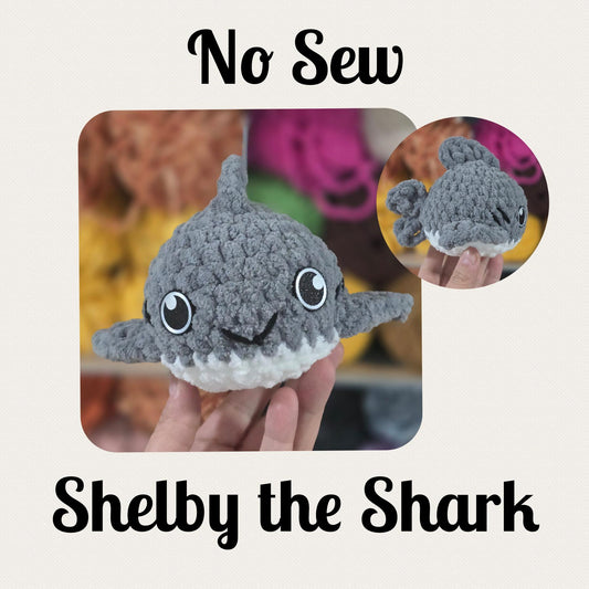 Shelby the Shark Crochet Pattern | No Sew Amigurumi Shark | Beginner Friendly Plush | Bubble Buddies