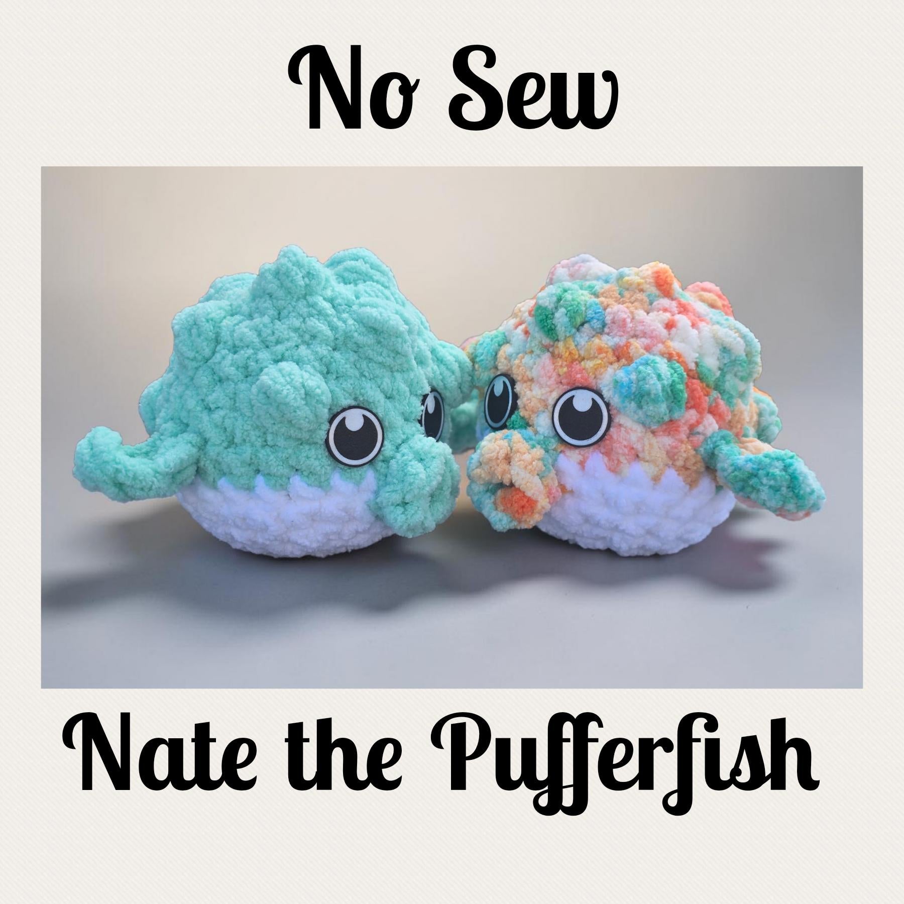 Nate the Pufferfish Crochet Pattern | No Sew Amigurumi Pufferfish | Beginner Friendly Plush | Bubble Buddies