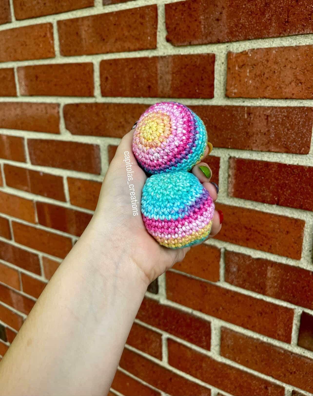 Old School Foot Bag Crochet Pattern, PDF, Footbag, Crocheted Kick Bag, Freestyle Foot Bag