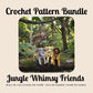 CROCHET PATTERN BUNDLE, Roary the Lion, Freckles the Giraffe, Tooty the Elephant, Noodle the Monkey, Whimsy Friends Collection