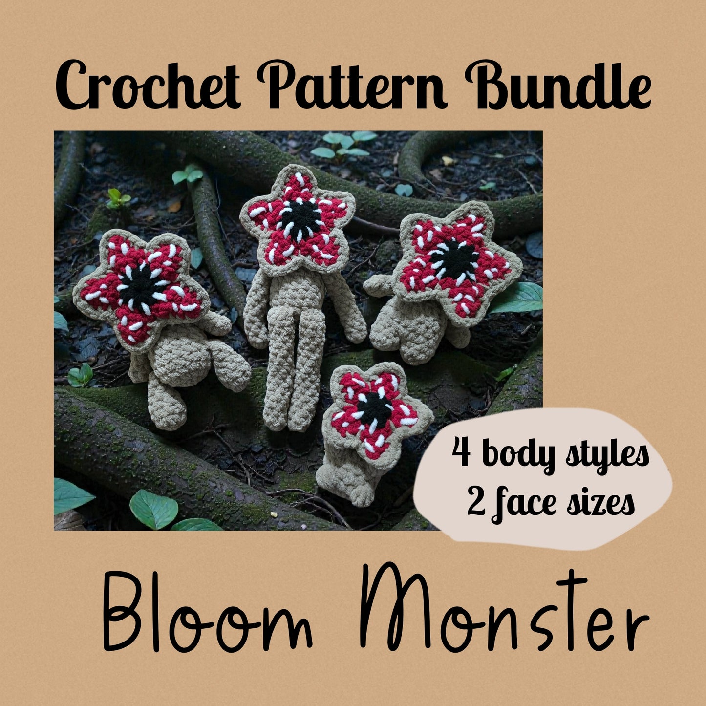 CROCHET PATTERN BUNDLE, Bloom Monster - NO Sew Crochet Pattern