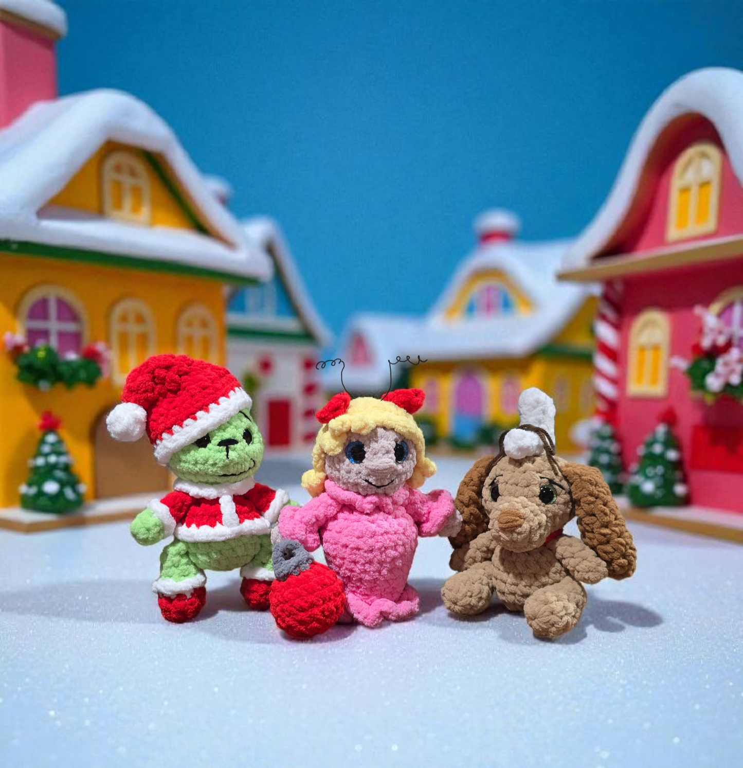 CROCHET PATTERN TRIO, Christmas Trio, Moody~Lou Who~Max