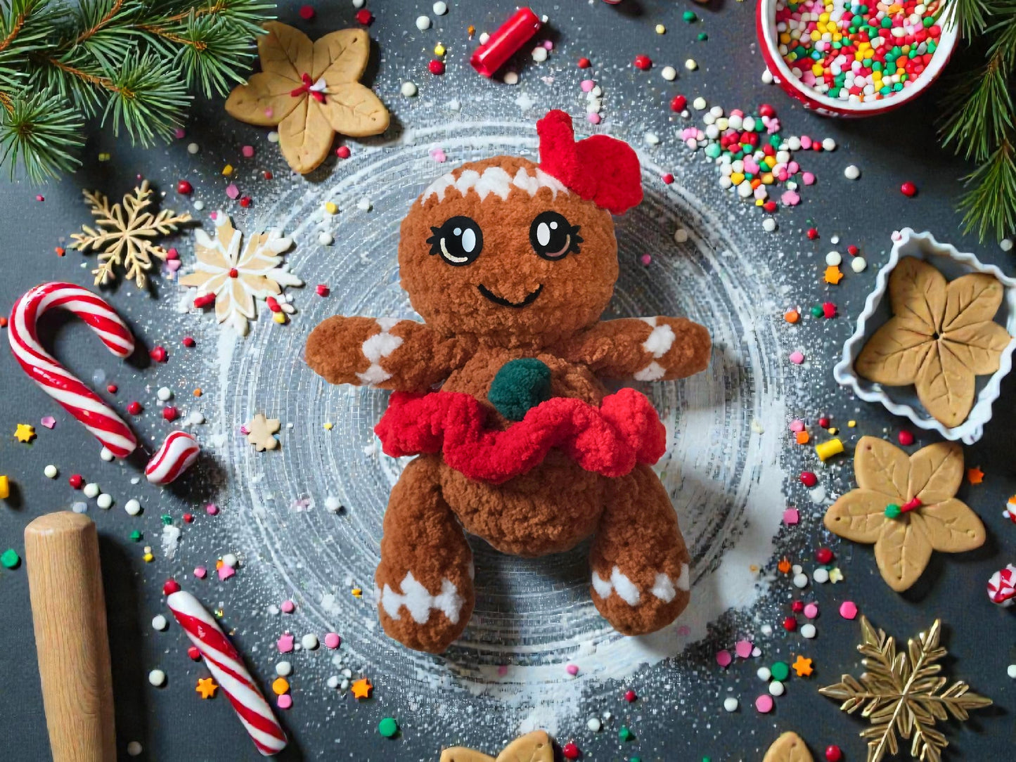 CROCHET PATTERN, Gingerbread Duo, Ginger and Snap
