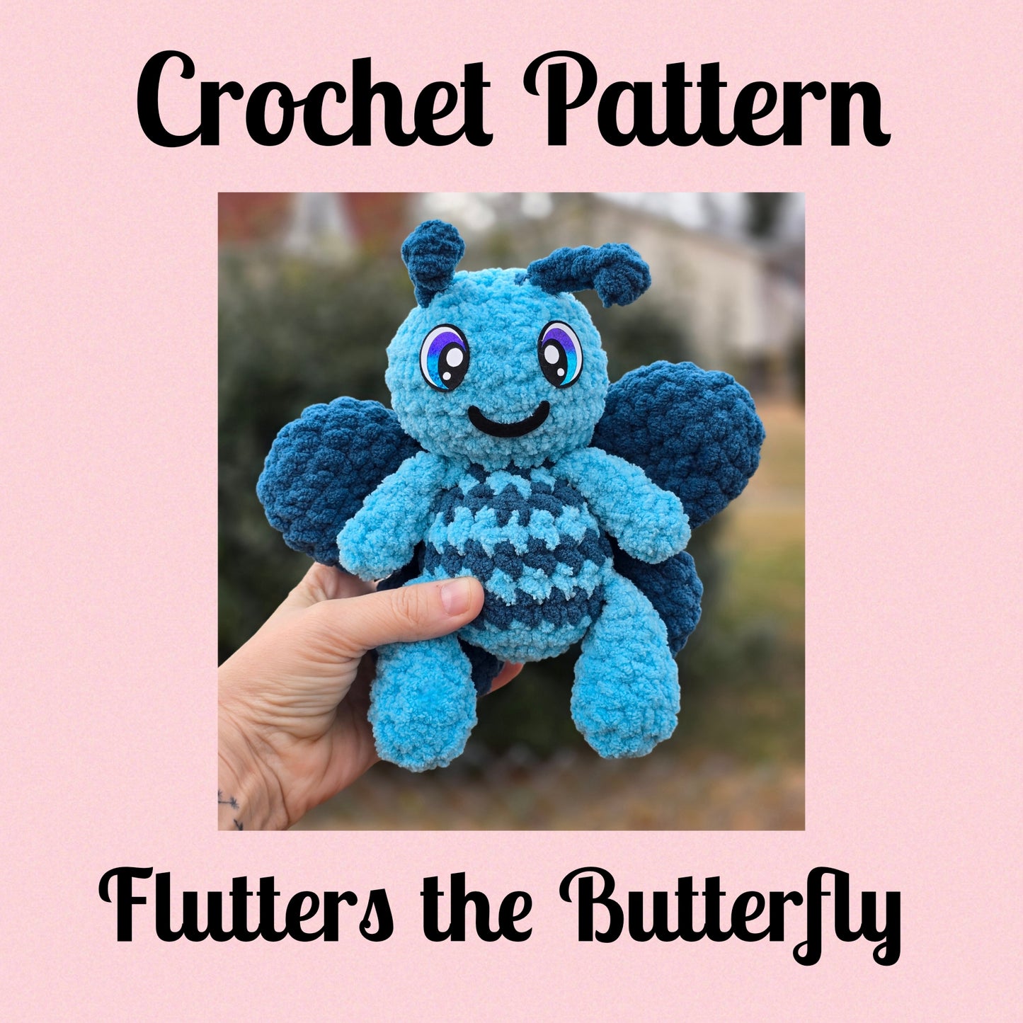 CROCHET PATTERN, Flutters the Butterfly, Buggy Minis, Mini Collections, Amigurumi Pattern (Copy)